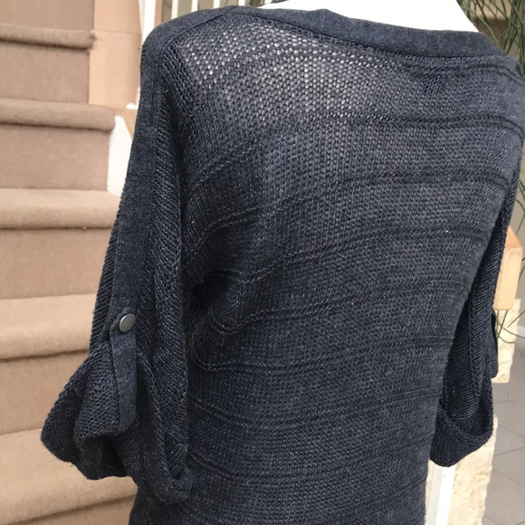 Armani Exchange grey silk/cotton blend tunic/sweater - Picture 6 of 8